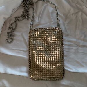 Rhinestone crossbody iphone holder